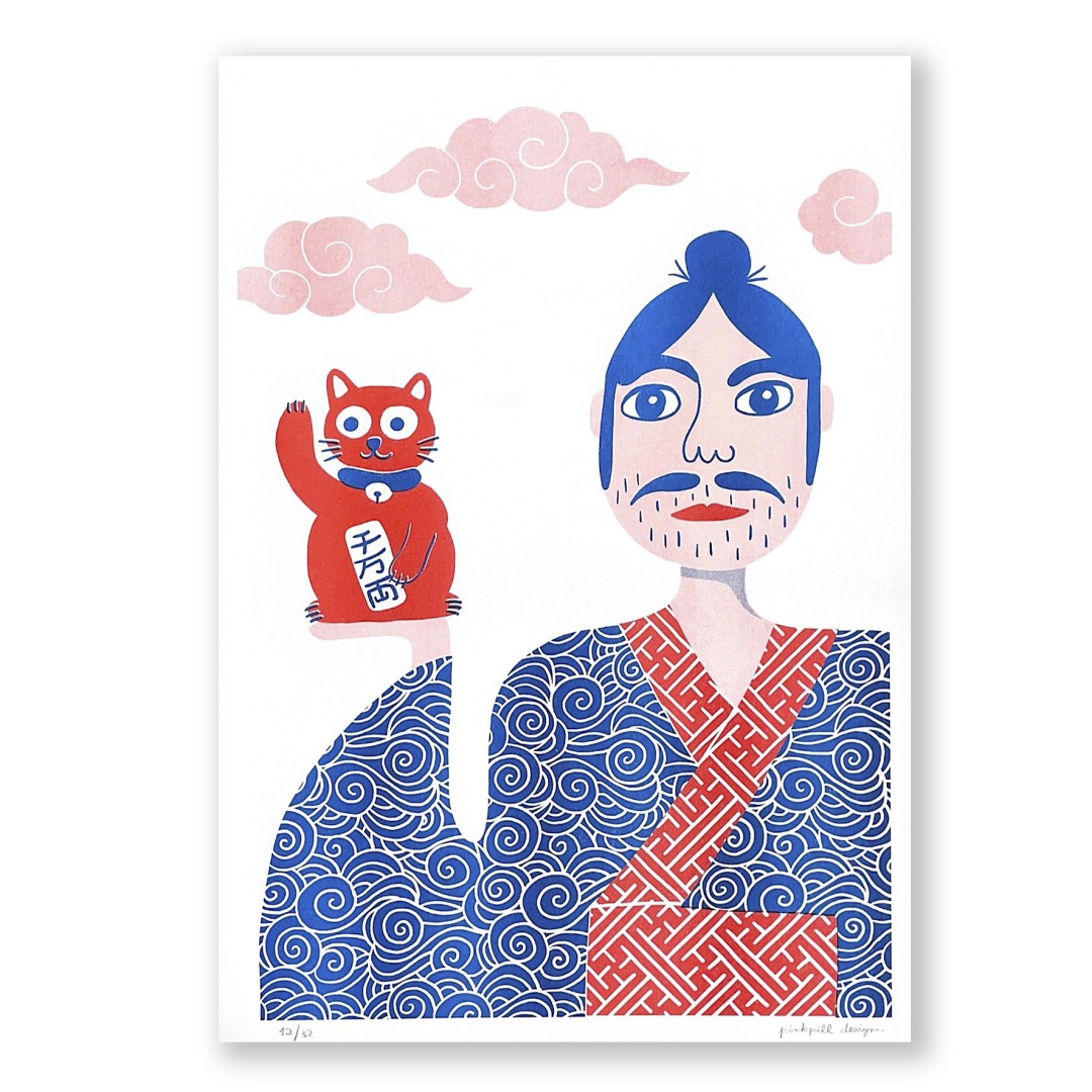 Maneki Neko (Muž) Riso A3
